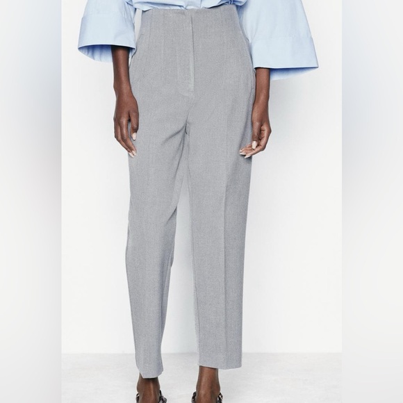 Zara High Waisted Grey Pants - Picture 1 of 2